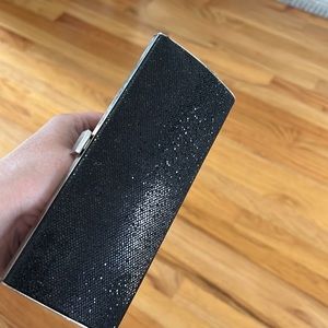 Small sonia kashuk black sparkly clutch